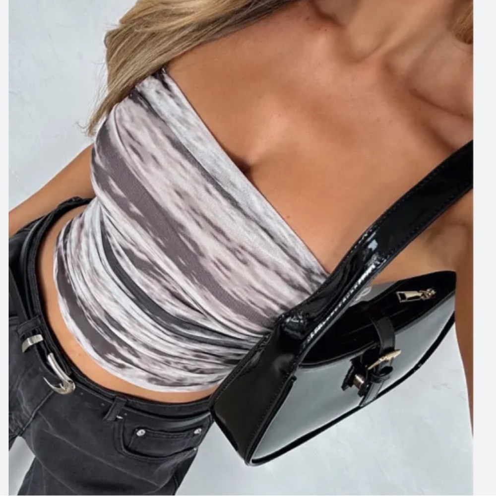 White Fox Give Me Notice Strapless Top Neutral Haze